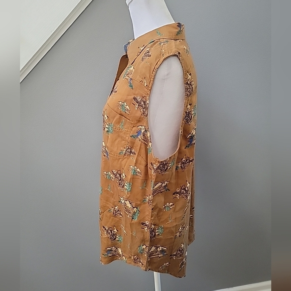 ARIAT Button Up Shirt Large Cowboy Print Western Outdoor Ranch - Picture 3 of 6